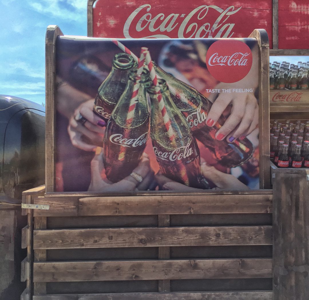 Close-up photo of the illustration of the Coca-Cola Trek Festival truck at Trek Festival in Rotterdam.
