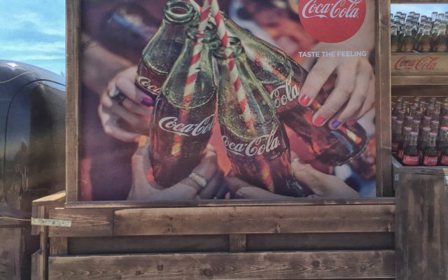 Close-up photo of the illustration of the Coca-Cola Trek Festival truck at Trek Festival in Rotterdam.